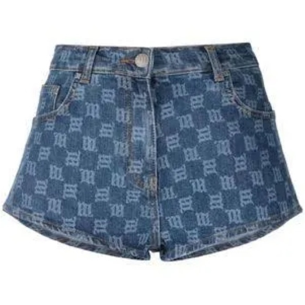 MISBHV Monogram Logo Mini Denim Shorts - Size 28